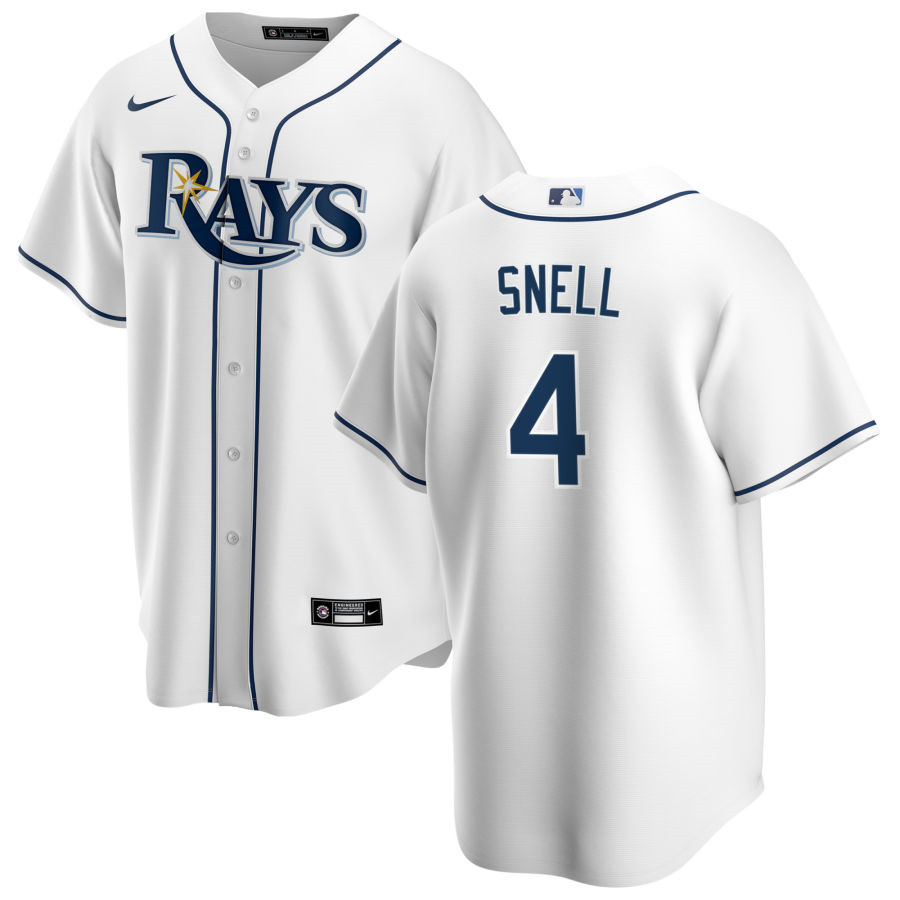 Nike Men #4 Blake Snell Tampa Bay Rays Baseball Jerseys Sale-White